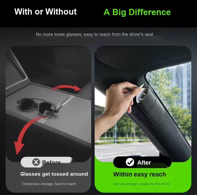 Magnetic Sunglasses Case for Tesla Model Y 2020-2026 - view 11