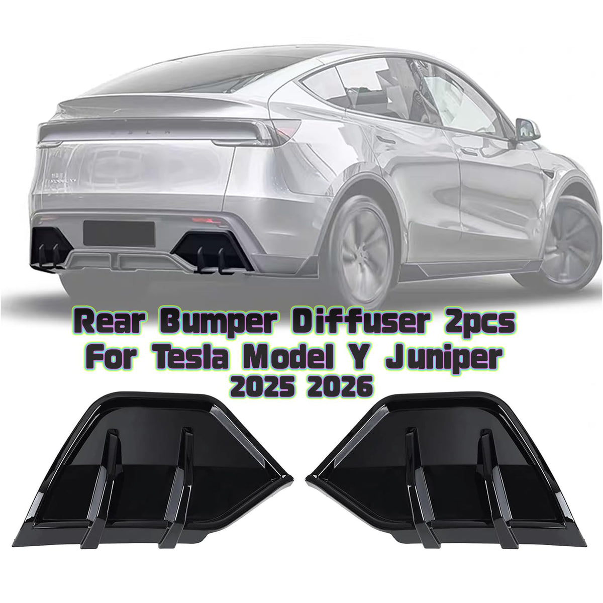 Rear Diffuser Lip & Side Molding Guards for Tesla Model Y Juniper 2025-2026 - view 9